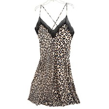 Victoria's Secret Chemise Slip Dress Sz XL Leopard Lace Nightgown Long