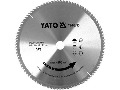 Yato HM Kreissägeblatt 315X96Tx3,2/ 2,2X30mm YT-60795