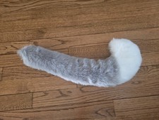 Wolf/Fox Tail Plush Halloween/Cosplay Prop Gray/White 18''
