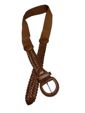 Elastic And Braided Belt Light Brown Stretch