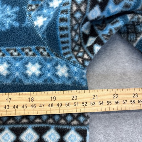 Cabin Creek Jacket Womens Petite Medium PM Blue Snowflake Full Zip Coat Fleece - Picture 5 of 8