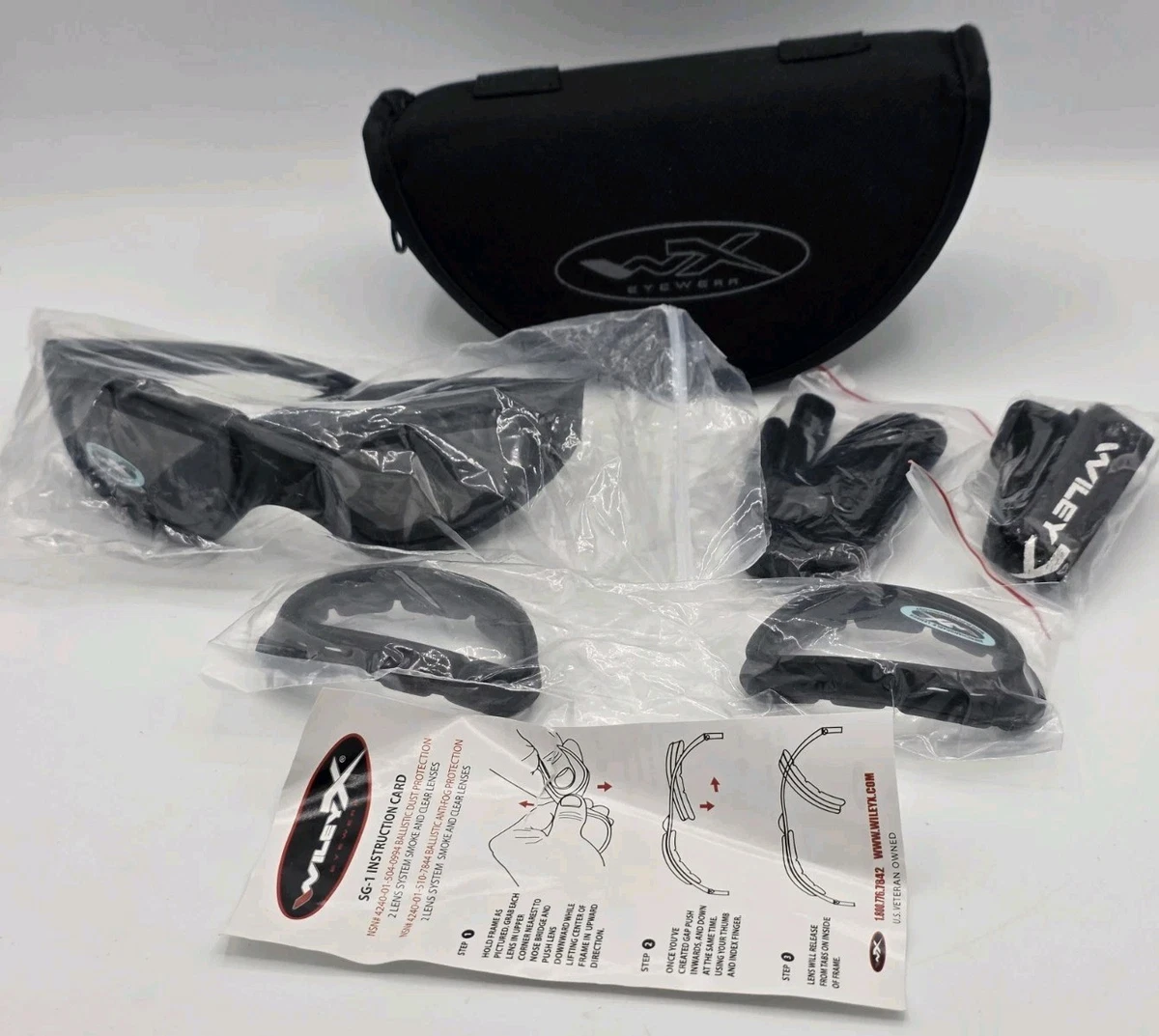 Wiley X Harley Davidson Curve Sunglasses WileyX Z87-2+ Black With Case & Cloth Wiley X SG-1 Tactical Sunglasses – Z87-2+ Certified – Black  main image 2