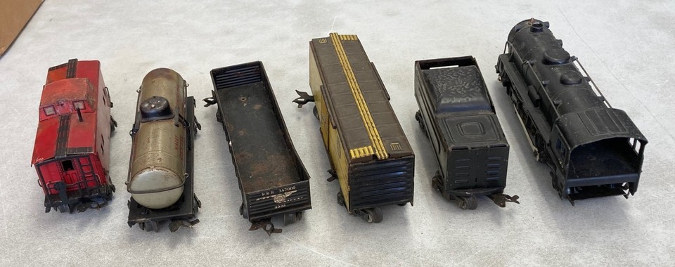 Vintage O Gauge Marx Metal Streamline Steam Engine/Freight Cars 6 Piece ...