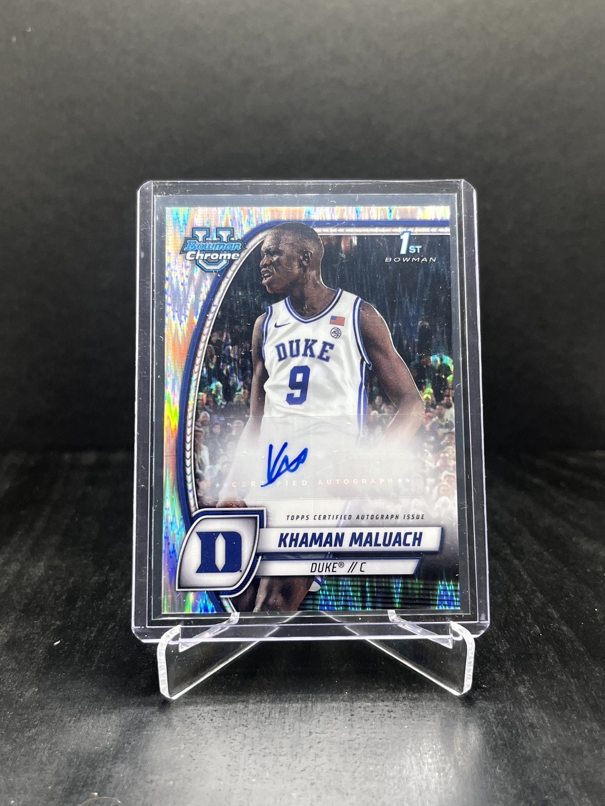 Khaman Maluach #46 2024-25 Bowman University Chrome Sapphire Basketball Base Sapphire Autographs