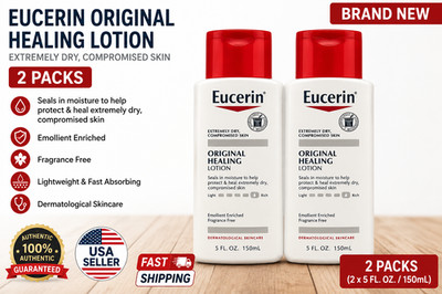 Eucerin Original Healing Lotion 5 oz Extremely Dry Skin Fragrance Free 2 Pack