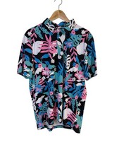 Chubbies Men's Juice Performance Polo Large Golf Travel Floral Hawaiian Sz M