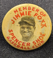 1930's Baseball Jimmie Foxx Red Sox Spencer Shoe Club Advertising Pin Button