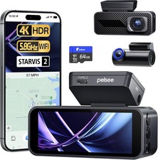 Pelsee P1 Pro Dash Cam Front and Rear, STARVIS 2 Sensor, 4K Dual Dash Camera
