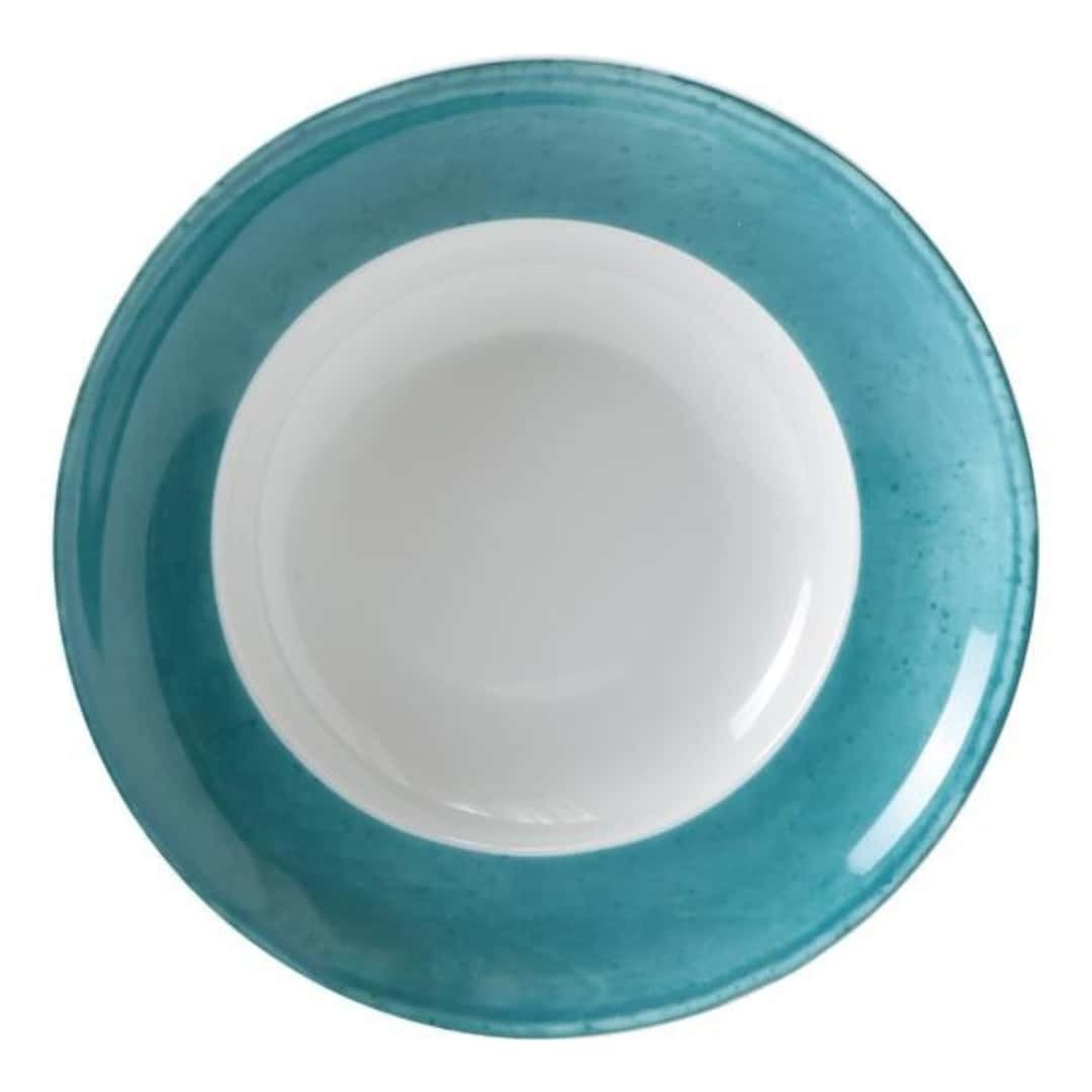 Set Of 6 Pasta Bowls Matiz Green Porcelain Ø 27 Cm Medri | Restaurant