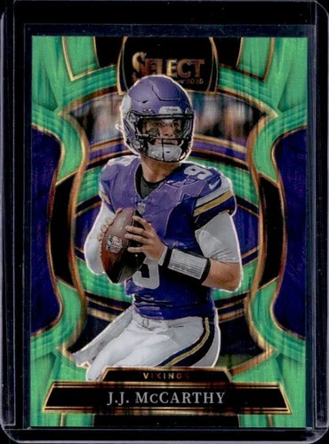 2025 Panini Select JJ McCarthy Concourse Neon Green Prizm Shock #/699 Vikings