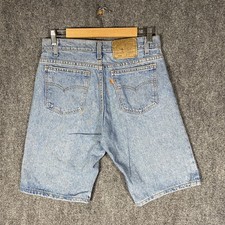 Vintage Levis 550 Jean Shorts Mens 31 / 10 Inseam Blue Light Wash Orange Tab 90s