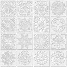 16Pcs 6 X 6 Inch Reusable Stencils, Mandala Stencils Mandala Dot Painting Temp