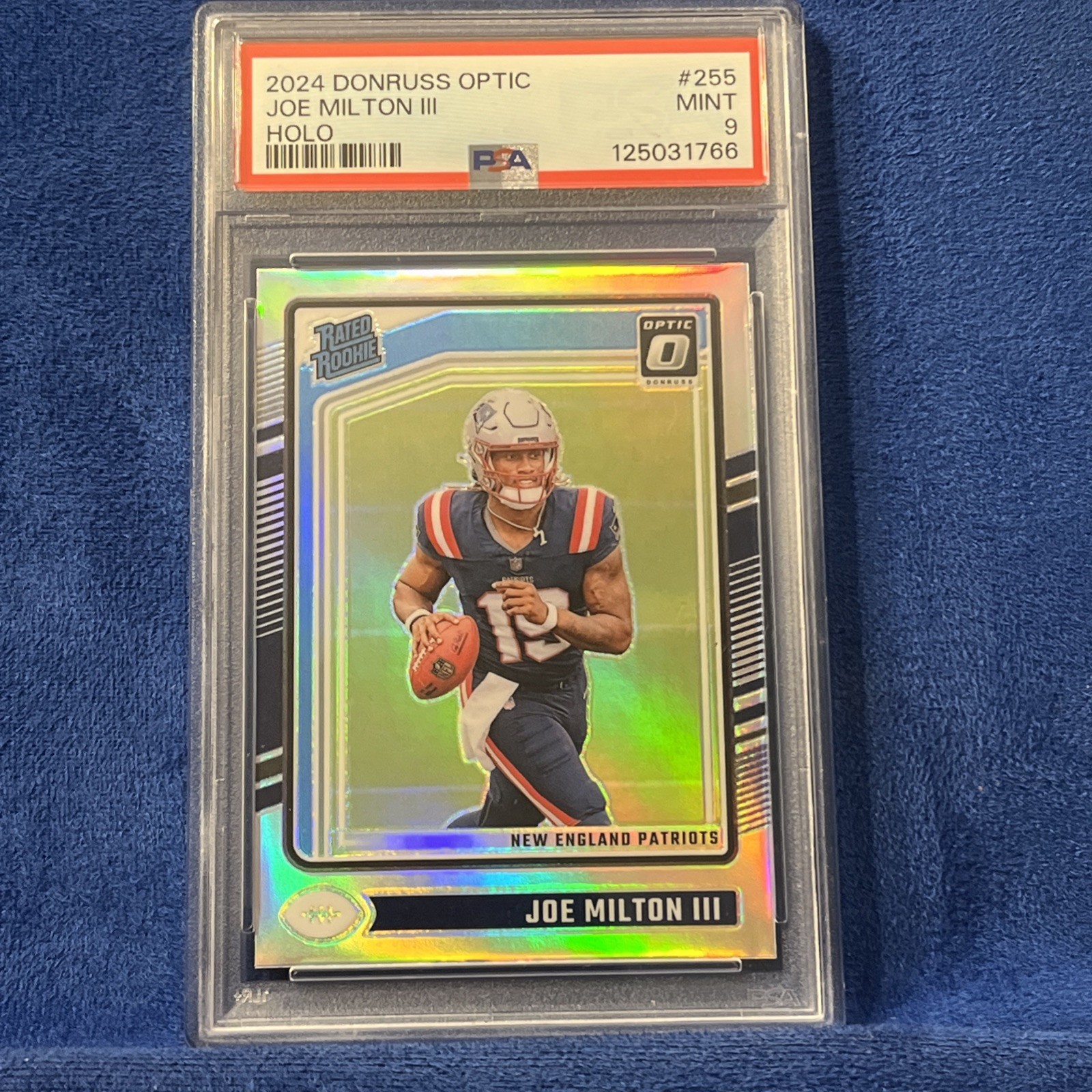 2024 Panini Donruss - Rated Rookie Joe Milton III #319 Optic Preview Holo PSA 9