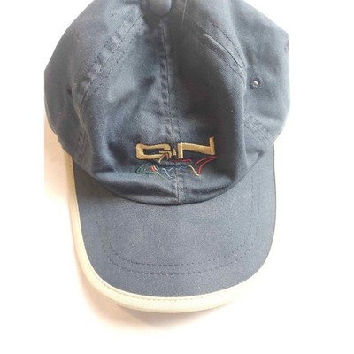 Greg Norman Collection Golf Hat Mens Navy Blue Tan Shark Logo Strapback Cap