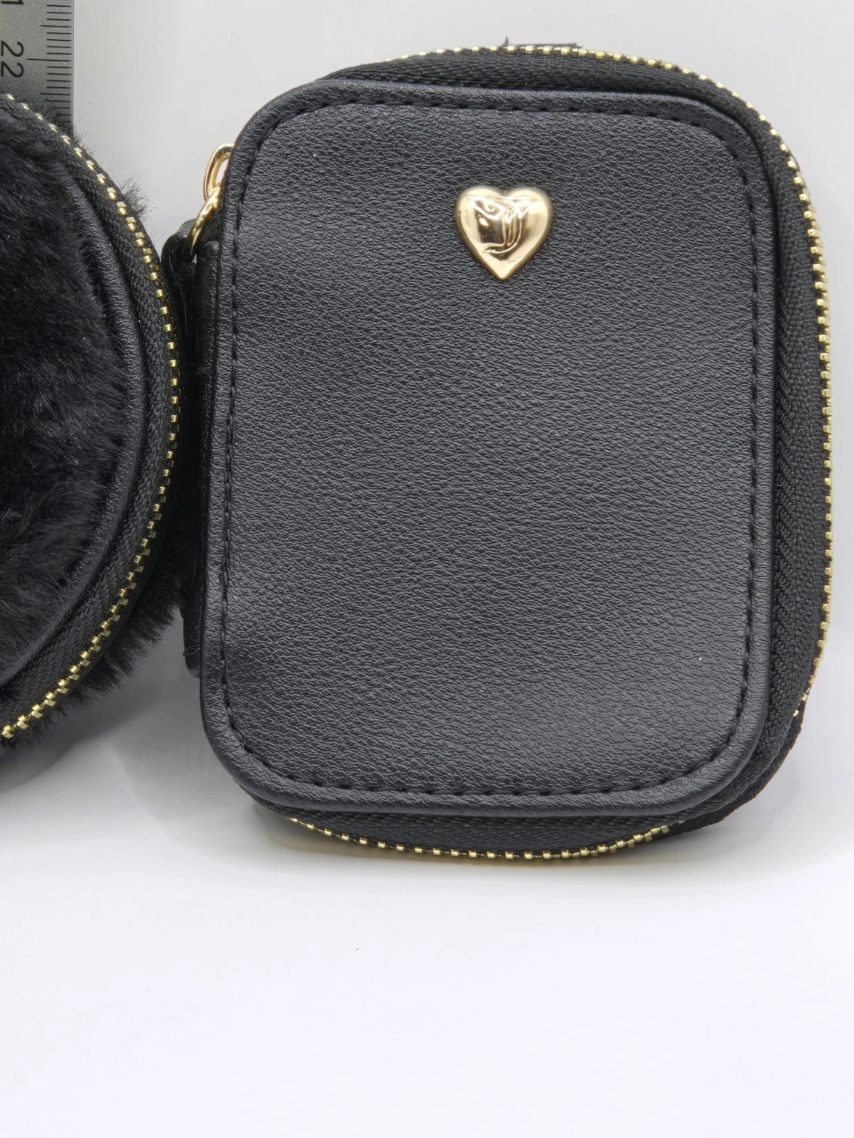 Juicy Couture Fluffy Furry Bag Charm Zip Intorno Portamonete Portachiavi Lotto di 2