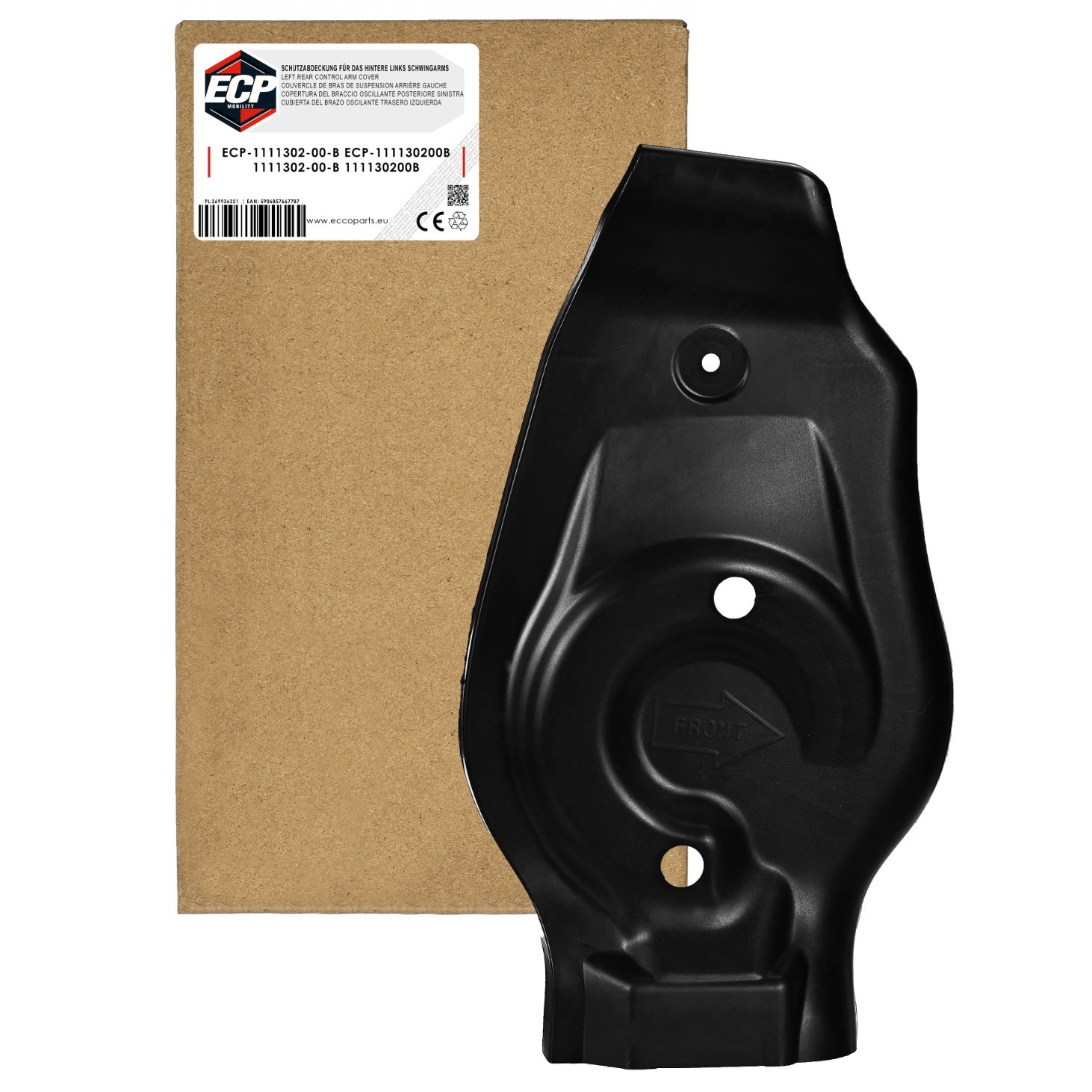 Couvercle bras arrière gauche Tesla Model 3 réparer protection suspension cassée 1111302-00-B