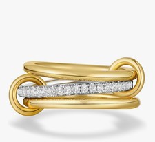 18k Gold Plated Stackable Rings for Women, 3 Rings Set with CZ Cubic Zirconia