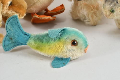 N46L38- Steiff Vintage Stofftiere ua Katze Fisch Dackel - Bild 2 von 12