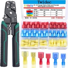 Nylon Spade Connectors Kit 22 10 Gauge Quick Disconnect Fully Insulated Male