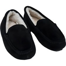 Dream Pairs Fuzzy Faux Fur Moccasin Slippers Black Women's US 10