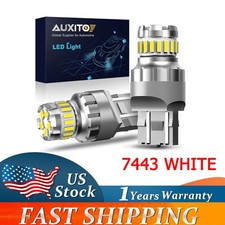 US AUXITO 7443 7444 7440 LED Reverse Signal Tail Light Bulbs White 2400LM 6500K