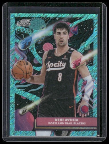2025-26 Topps Chrome Cosmic #71 Deni Avdija Aqua Equinox Refractor #/199