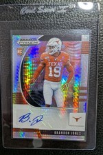 2020 Panini Hyper Prizm Draft Picks Brandon Jones Autograph Rookie Texas #01/75
