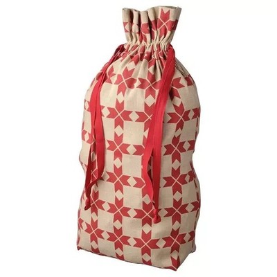 Ikea Vinterfint Christmas Santa Sack Jute Drawstring Bag 35.5'' x 22''