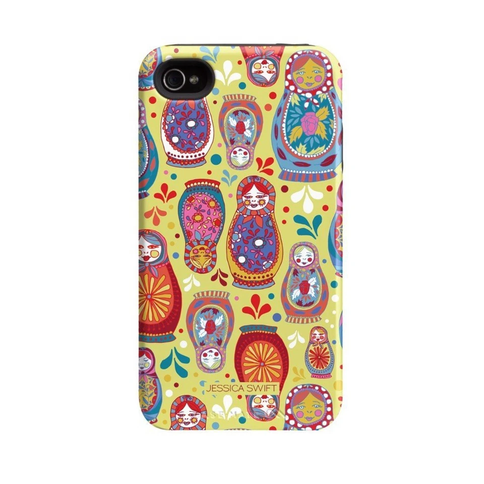 COQUE RIGIDE CASE-MATE POUPEES RUSSES JESSICA SWIFT POUR APPLE IPHONE 4 4S JAUNE - Photo 1/1