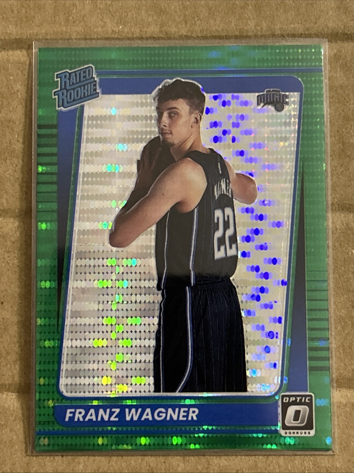 2021-22 Panini Donruss Optic Franz Wagner RC Rated Rookie Green Pulsar #185 Rare