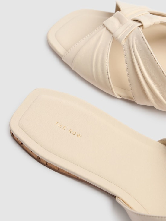 The Row◆レザー製 Soft Knot Flat 10mm The Row - 10mm Soft Knot leather sandals - Off White | eBay