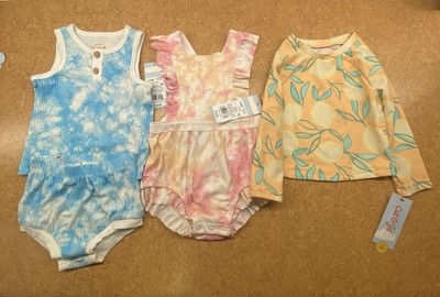 Cat &Jack Baby girls Clothes 3-6M 12M New W/ Tag Swim Shirt W/ Dirt Thread Pull