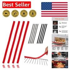 4 Pack of 14-Inch Red Silicone Oven Rack Shields - Essential Kitchen Safeguard