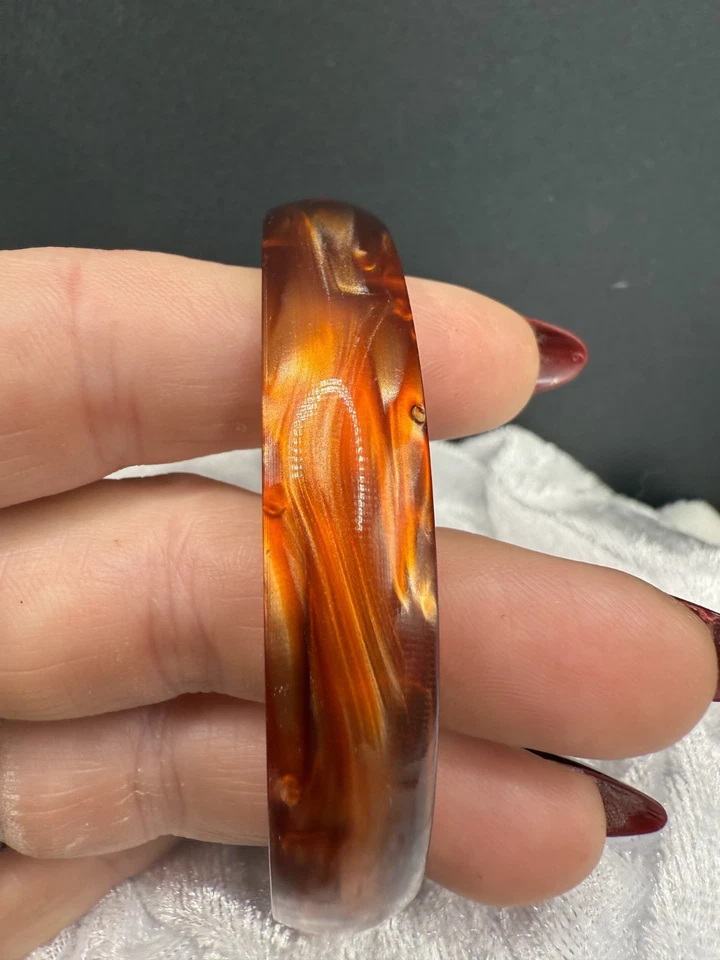 Винтажный акриловый браслет Brown Swirl 8,5 дюйма - Изображение 3 из 4