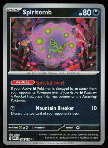 Spiritomb 087/132 Uncommon Mega Evolution Pokemon Reverse Holo Near Mint