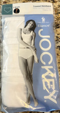 Jockey Elance Womens Cotton Briefs 3 Pack Size 7 White Covered Waistband