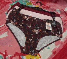 3 NEW PRIMA VALENTINA 74313 FL COTTON NO PANTY LINES HIPSTER PANTIES L