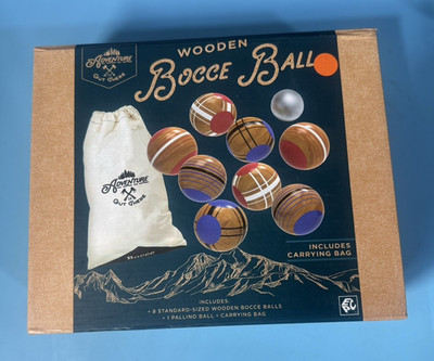 BOCCE BALL SET ~ Adventure Is Out There ~ Nice Wooden 9 Piece Set/Carrying Bag