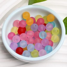 50pcs Spacer Beads bead 10mm DIY Frosting Loose Jewelry Accessories Clear USA