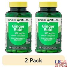 Organic Ginger Root Digestive Health Capsules 550mg Gluten Free 100 Count New