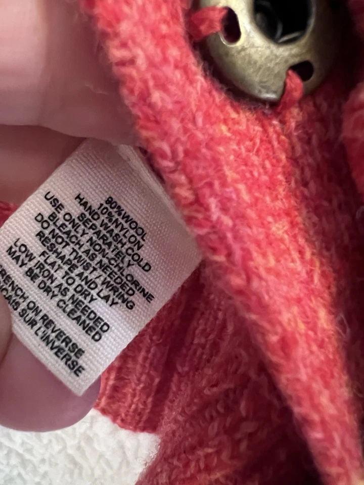 Suéter Anthropologie Moth Mujer Talla M Naranja Lana Cárdigan Volantes Otoño Bolsillos Foto 4 de 4