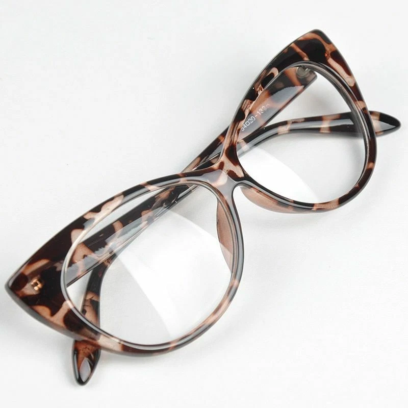 Cat Eye Glasses Frame Leopard Women Glasses Decorative Spectacles