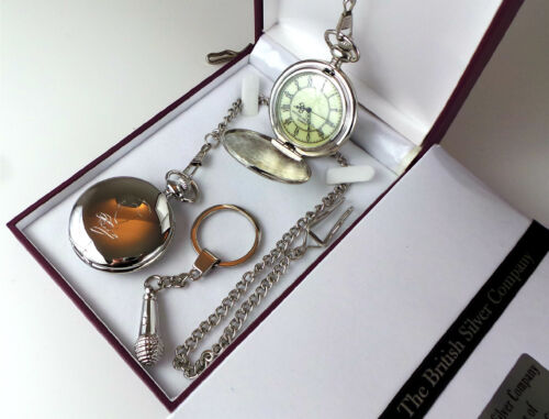 Morrissey Signed Pocket Watch & Silver Microphone Keyring Luxury Set The Smiths - Imagen 2 de 4