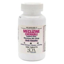 SDA Labs Meclizine 25 mg Chew Tablets Generic Bonine Antiemetic 1000 Count 03/27
