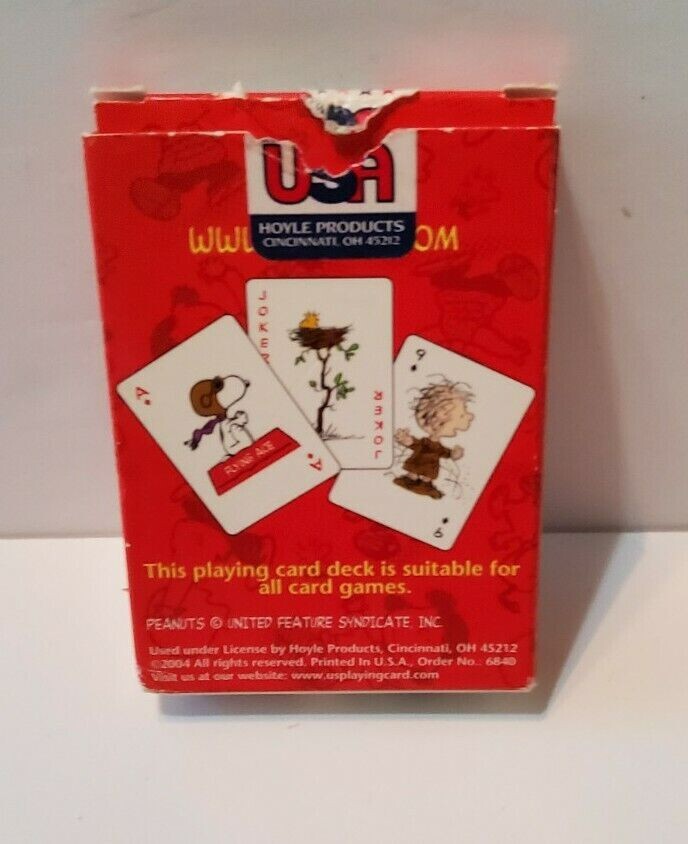 Peanuts Playing Cards Hoyle 1999 2004 Complete Novelty Snoopy Charlie Brown 2 Pk - Picture 5 of 6