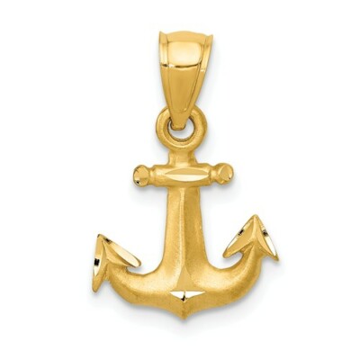 14K Diamantschliff Anker Anhänger