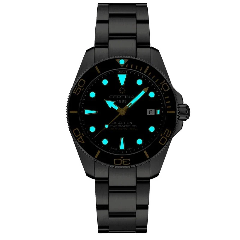 New Certina DS Action Diver 40.5mm Black Dial Steel Men's Watch C0484071105101 - image 2 of 4