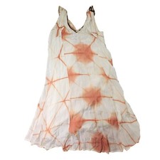 Urban Outfitters Tie Dye Womens Dress Small Orange Racerback Lined Sheer g3a