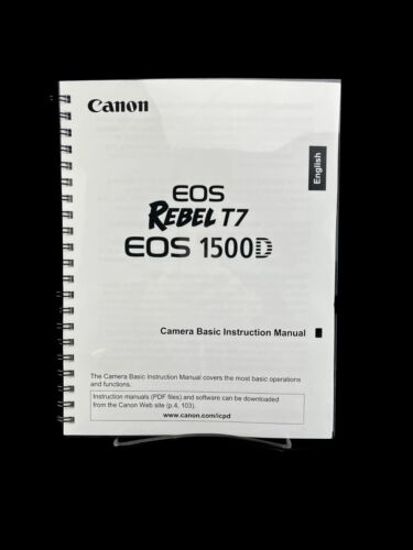 Canon REBEL T7 EOS1500D Instruction Manual User Guide  -Lays Flat Coil Bound-  - Afbeelding 1 van 4