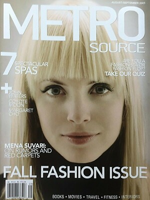 MENA SUVARI August 2005 METRO SOURCE Magazine JOHN WATERS / BRAND NEW